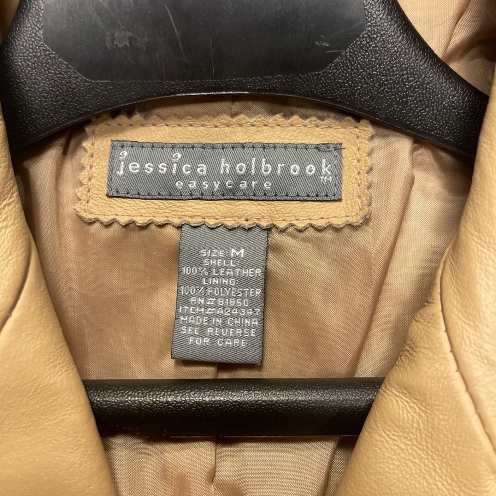 Tan leather women’s jacket medium